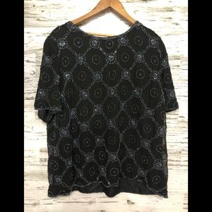 INFASHIONS black beaded luxury top 1X